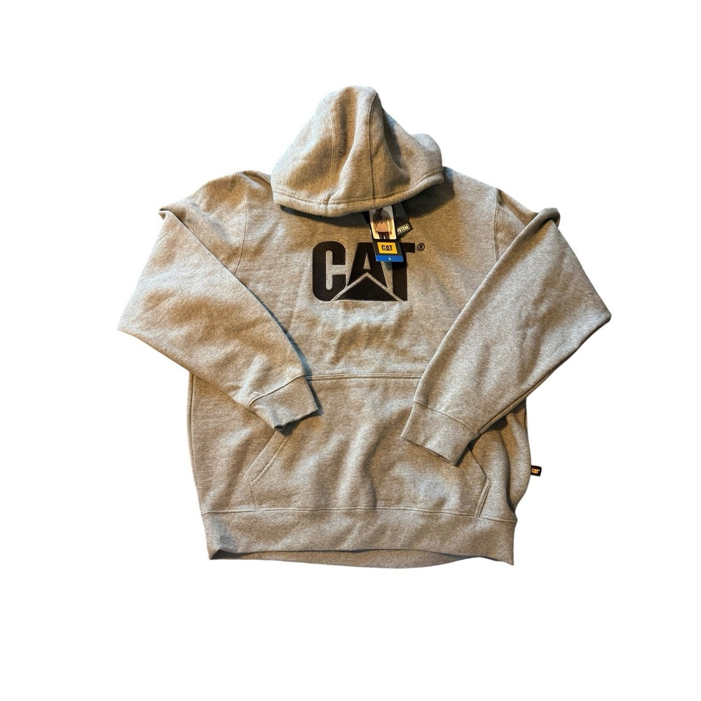 NWT CAT Caterpillar Embroidered Gray Sweatshirt Men's Size Large Cord System
